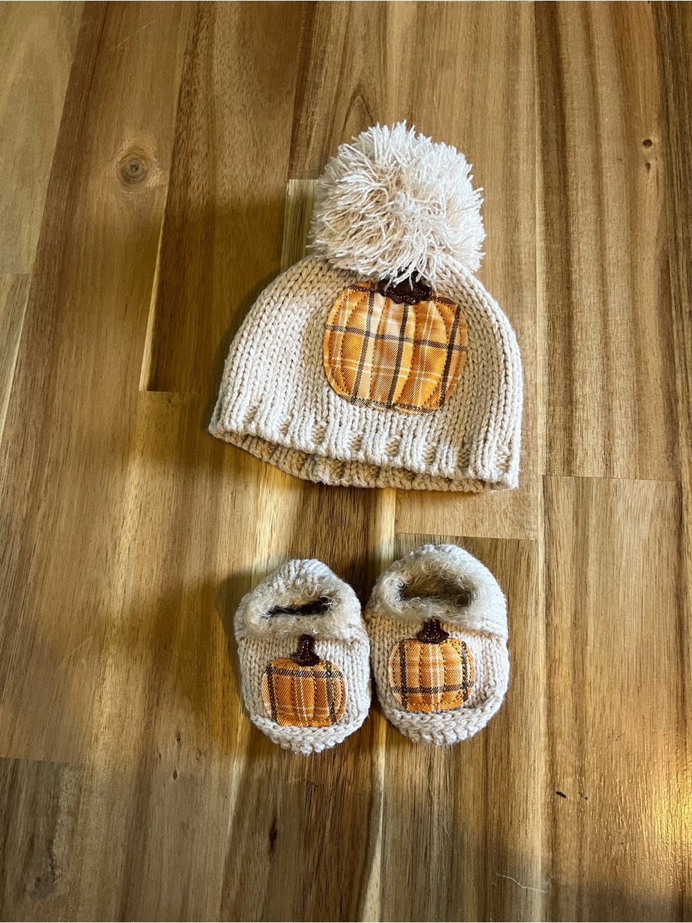 Pumpkin fall hat and booties